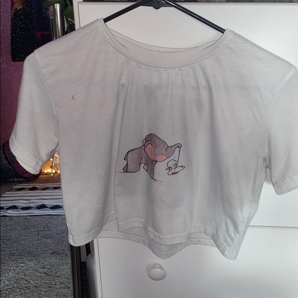 Elephant and bunny printed shirt